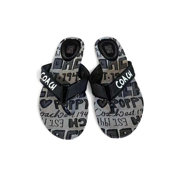 Coach black and white flip flops - Picture 1 of 4